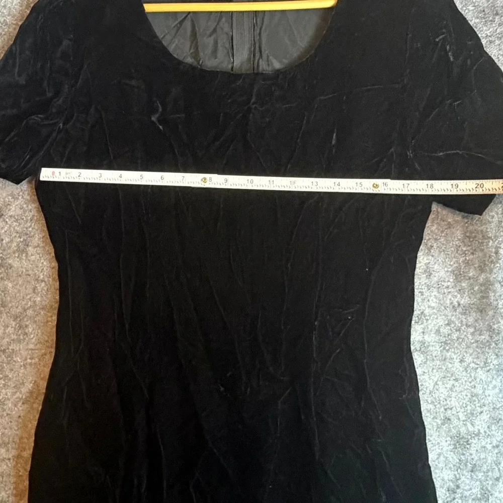 Vintage Womens Dress Large Black Velvet Witchy 90s Noir Gothic Dark‎ Fairy